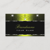 Black Yellow Squiggles Sparking Diamonds  Visitekaartje (Voorkant)