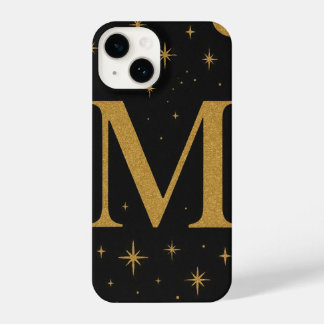 Black & Yellow Star Phone Case with Big M – Trendy iPhone 14 Hoesje