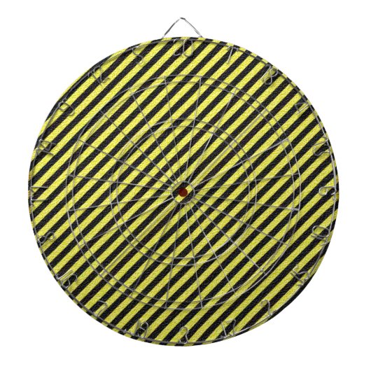 Black Yellow Stripes Game Night Dartbord (Voorkant)