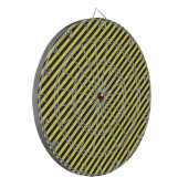 Black Yellow Stripes Game Night Dartbord (Voorkant Links)