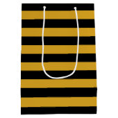 Black Yellow Stripes Pattern {kies uw kleur} Medium Cadeauzakje (Achterkant)