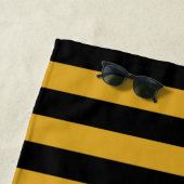 Black Yellow Stripes Pattern {kies uw kleur} Strandlaken (In situ)