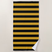 Black Yellow Stripes Pattern {kies uw kleur} Strandlaken (Voorkant)