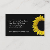 Black Yellow Sunflower Monogram Visitekaartje (Achterkant)