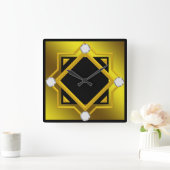 Black Yellow Toned wandklok (Huis)