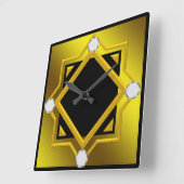 Black Yellow Toned wandklok (Hoek)