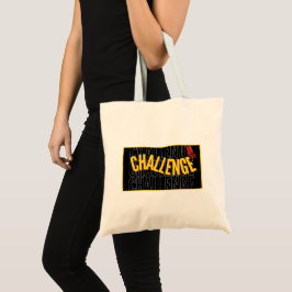 Black Yellow Typography Challenge Canvas tas
