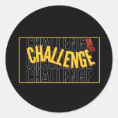 Black Yellow Typography Challenge Sticker (Voorkant)