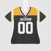 Black/Yellow/White Football Jersey Ornament (achterkant)