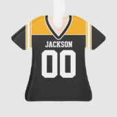 Black/Yellow/White Football Jersey Ornament (voorkant)
