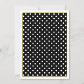 Black Yellow White Polka Dot Weddenschap Kaart (Achterkant)