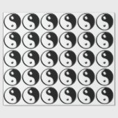 Black Yin Yang Gift Wrapping Paper Cadeaupapier (Vlak)