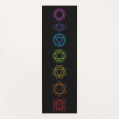 Black Yoga Mat with Colorful Chakras (Voorkant)