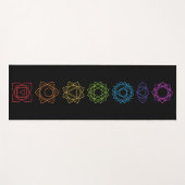 Black Yoga Mat with Colorful Chakras (Voorkant (horizontaal))