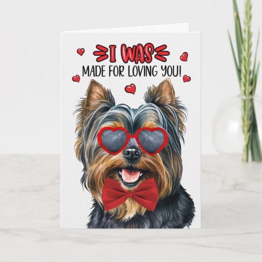 Black Yorkie Dog maakte van je Valentijn Feestdagen Kaart (Voorkant)