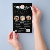 Black Your Logo Services Beauty Salon Marketing Flyer (Hand)