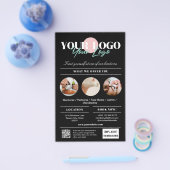 Black Your Logo Services Beauty Salon Marketing Flyer (Enkel)