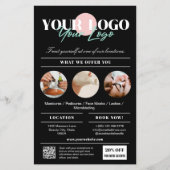 Black Your Logo Services Schoonheidssalon Marketin Flyer (Voorkant)