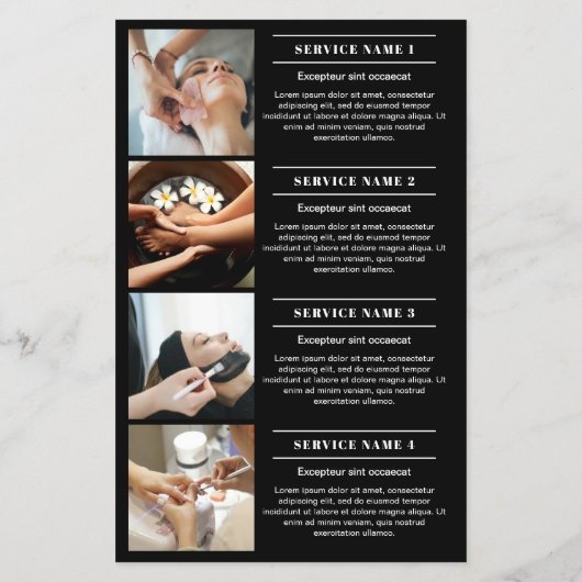 Black Your Logo Services Schoonheidssalon Marketin Flyer (Achterkant)