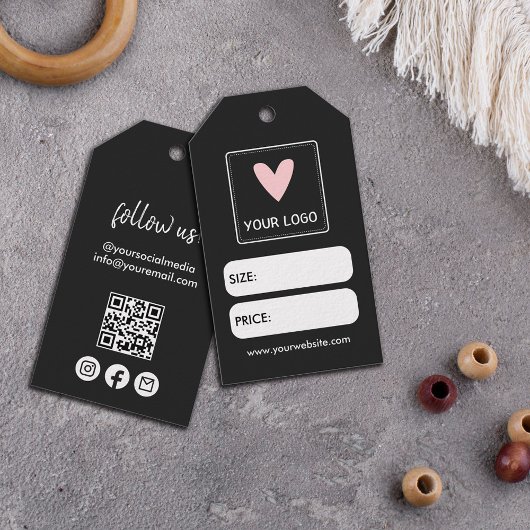 Black Your Square Logo Social Media Prijs Labels Cadeaulabel