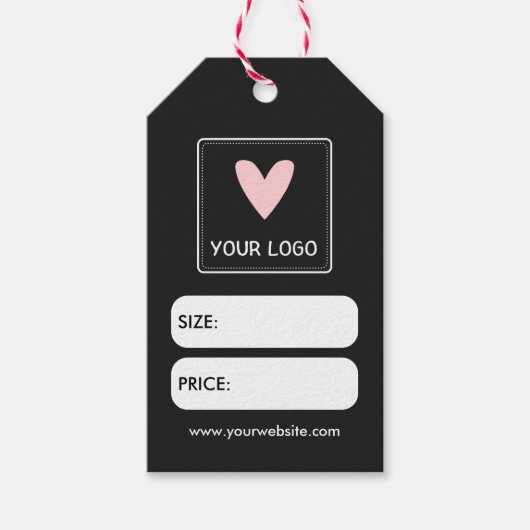 Black Your Square Logo Social Media Prijs Labels Cadeaulabel (Voorkant)