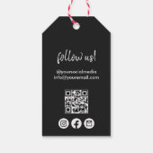 Black Your Square Logo Social Media Prijs Labels Cadeaulabel (Achterkant)