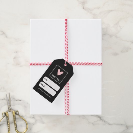 Black Your Square Logo Social Media Prijs Labels Cadeaulabel (Met Touw)