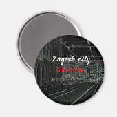 Black Zagreb City home magnet (Voorkant / Achterkant)