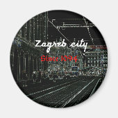 Black Zagreb City home magnet (Voorkant)