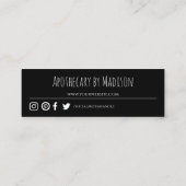 Black | Zakelijk Dank u Mini Kaart Mini Visitekaartje (Achterkant)