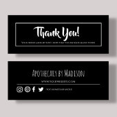 Black | Zakelijk Dank u Mini Kaart Mini Visitekaartje