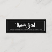 Black | Zakelijk Dank u Mini Kaart Visitekaartje (Voorkant)