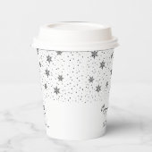 Black | Zakelijke Logo Winter Kerstvakantie Papieren Bekers (Links)