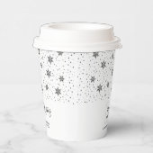 Black | Zakelijke Logo Winter Kerstvakantie Papieren Bekers (Rechts)