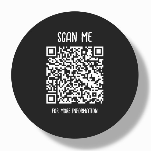 Black | Zakelijke QR-code scanbaar Ronde Sticker