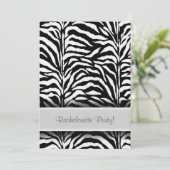 Black Zebra Bachelorette Party Uitnodigingen (Staand voorkant)