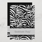 Black Zebra Bachelorette Party Uitnodigingen (Voorkant / Achterkant)