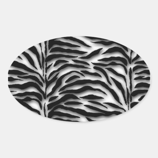 Black Zebra Envelope Seal Ovale Sticker (Voorkant)