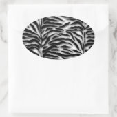 Black Zebra Envelope Seal Ovale Sticker (Tas)