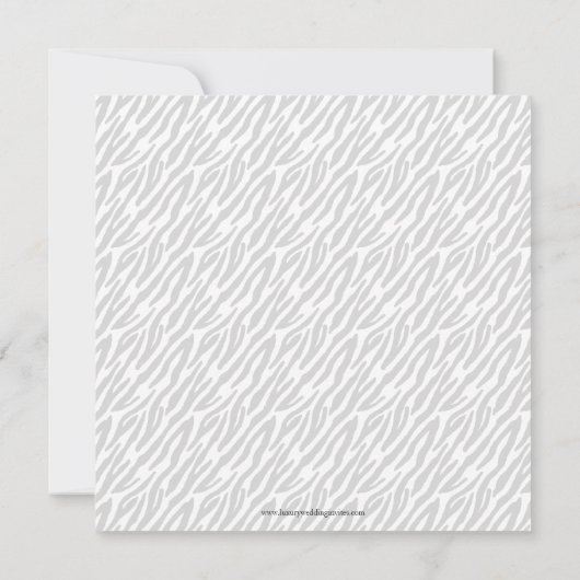 Black Zebra Pattern Monogram Wedding Invitting Kaart (Achterkant)
