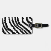 Black Zebra Print Pattern. Bagagelabel (Voorkant horizontaal)