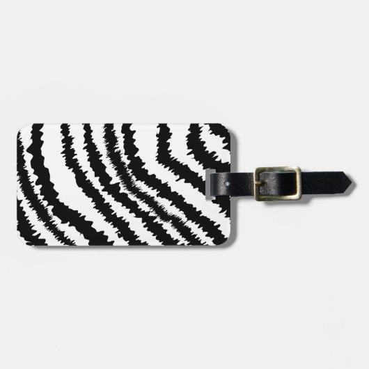 Black Zebra Print Pattern. Bagagelabel (Voorkant horizontaal)