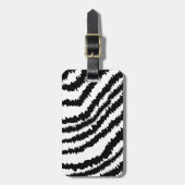 Black Zebra Print Pattern. Bagagelabel (Voorkant verticaal)