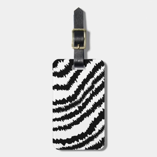 Black Zebra Print Pattern. Bagagelabel (Voorkant verticaal)