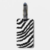 Black Zebra Print Pattern. Bagagelabel (Achterkant verticaal)