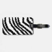 Black Zebra Print Pattern. Bagagelabel (Achterkant horizontaal)