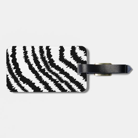 Black Zebra Print Pattern. Bagagelabel (Achterkant horizontaal)