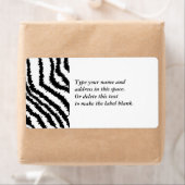 Black Zebra Print Pattern. Etiket (Insitu)