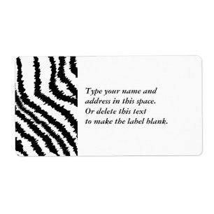 Black Zebra Print Pattern. Etiket