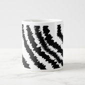 Black Zebra Print Pattern. Grote Koffiekop (Voorkant)